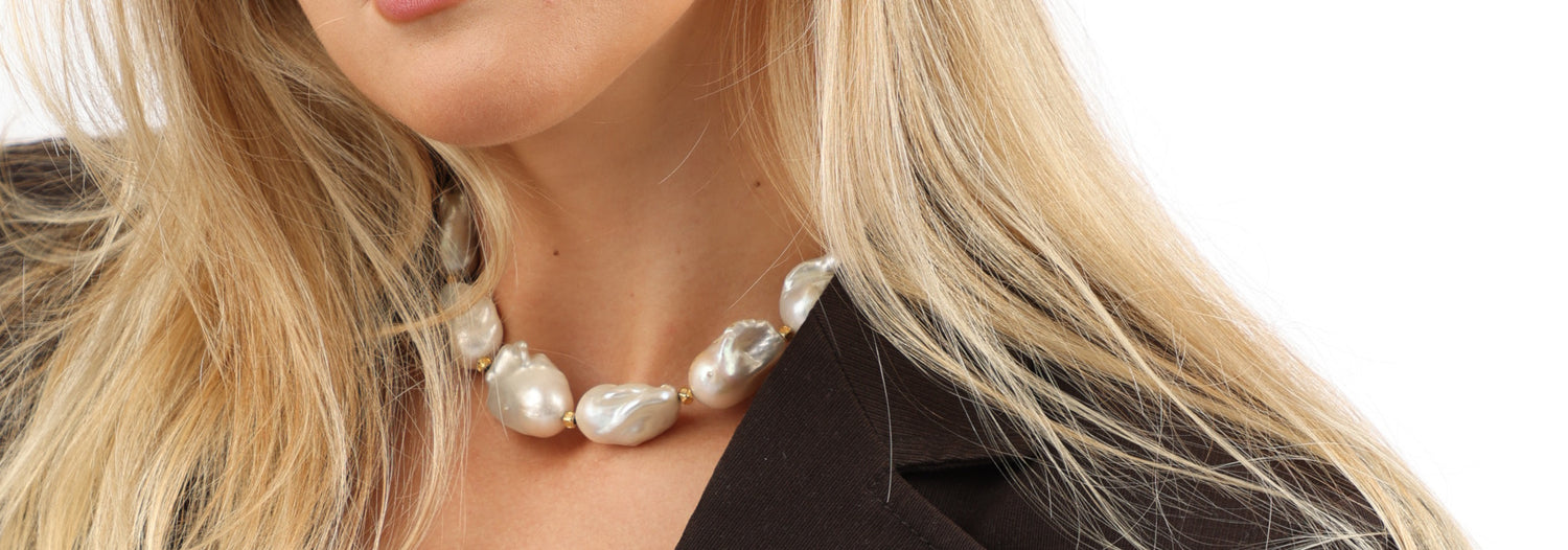 Necklace, Freshwater-pearls-necklace, baroque-pearls, handmade-necklace