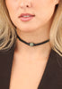 Necklace Choker with Freshwater pearl, black spinel ball on oxidized silver