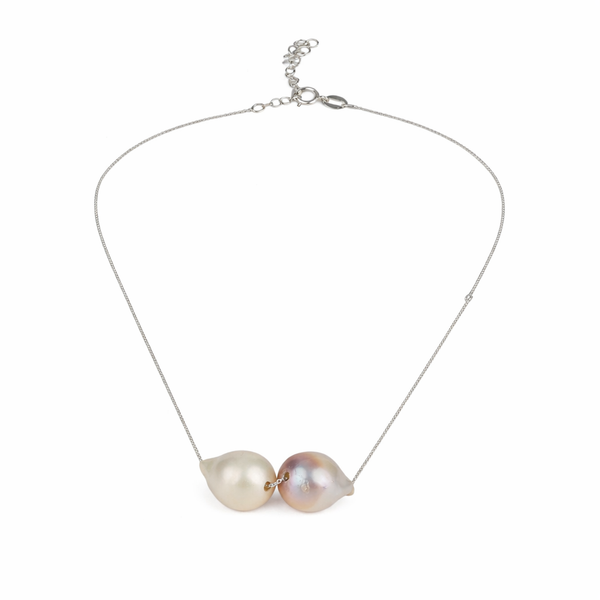 Baroque Freshwater Pearls on Delicate Chain, Elegant Necklace-JLLPearl