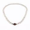 Elegant baroque pearls necklace with a garnets and diamonds ball-JLLPearl