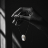 JLL Pearl Amanda necklace – baroque pearl on black oxidized chain