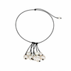 JLL Pearl Peipei necklace worn long – AA+ baroque pearl cluster on grey satin